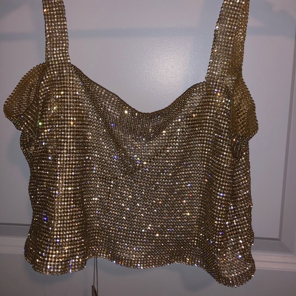 BRAND NEW Meshki Allura Open Back Diamanté Top - Picture 2 of 3